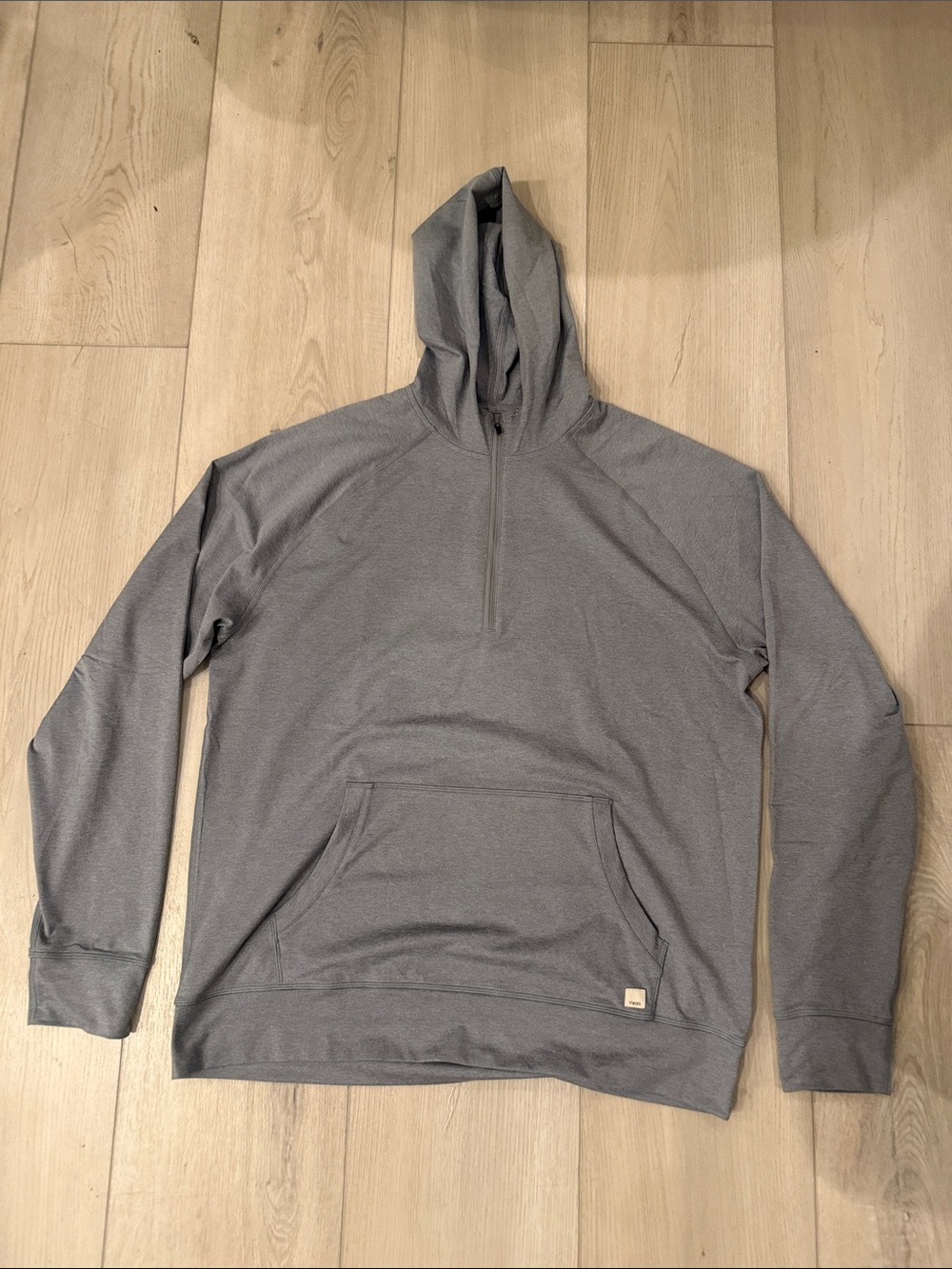 Vuori Gray Performance Half-Zip Hoodie